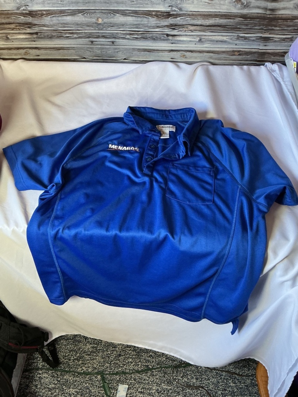 ⭐ Menards Blue Polo Shirt Mens XL Work Uniform Short Sleeve
